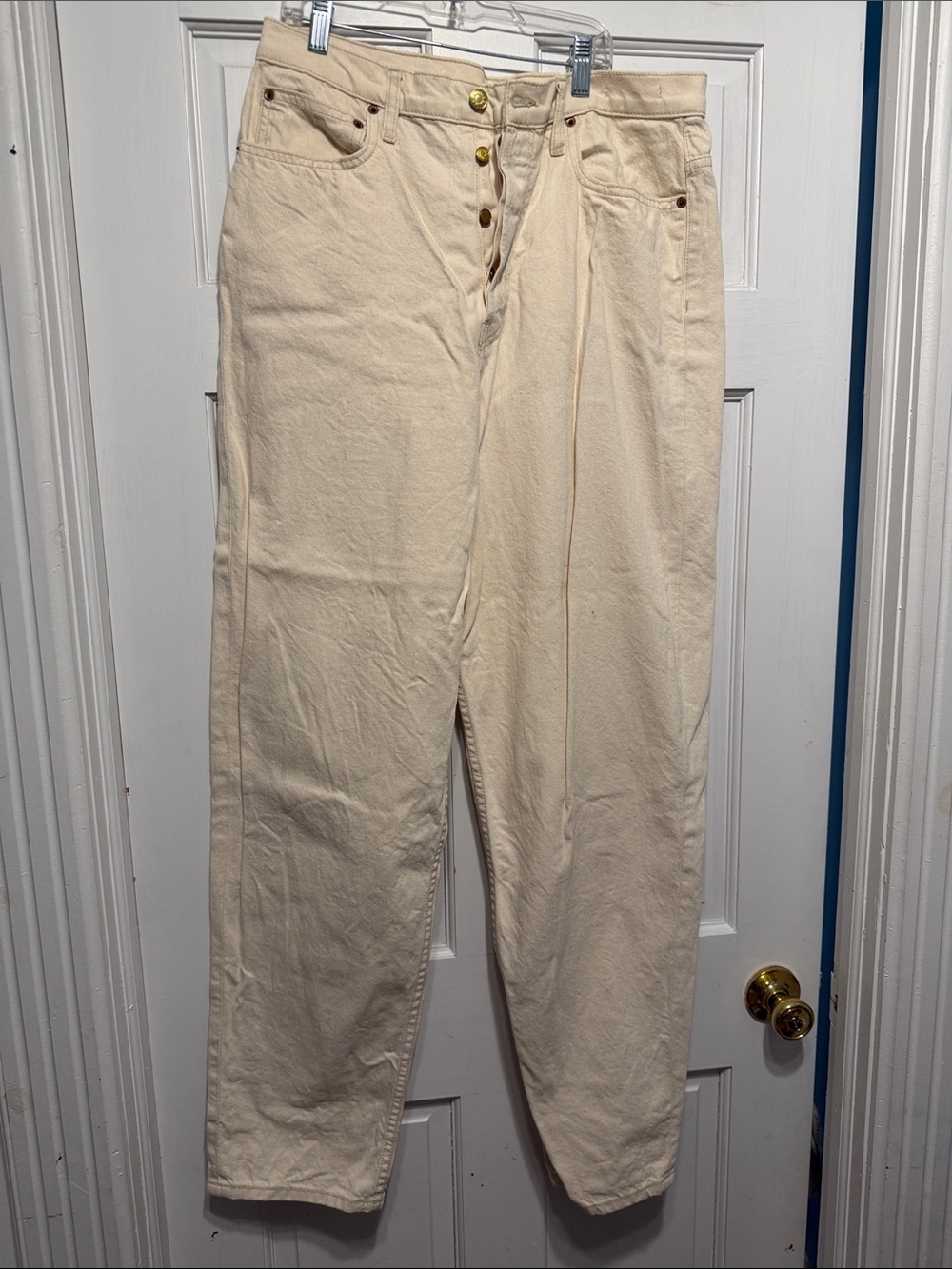 B Sides Cream Claude Button-Fly jeans